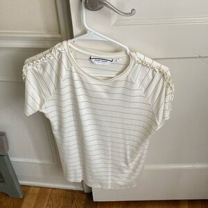 NafNaf beige stripe gold lines with beautiful pearl details in the sleeves,